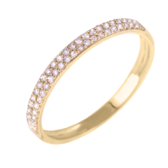 Demi alliance en or jaune et diamants