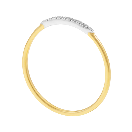 Demi alliance en or jaune et rhodié et diamants Demi alliance en or jaune et rhodié et diamants