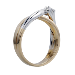 Bague en deux ors, diamant
