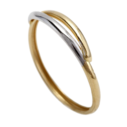 Bague en or jaune et rhodié