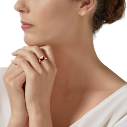 Bague en or jaune et quartz fumé