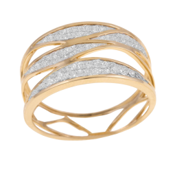 Bague en or jaune rhodié et diamants