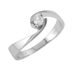Bague solitaire en or gris, diamant