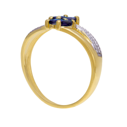 Bague en or jaune rhodié et saphirs