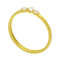 Bague en or jaune et oxydes de zirconium