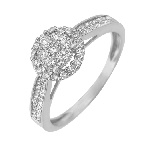 Bague en or gris et diamants