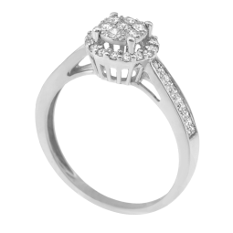 Bague en or gris et diamants
