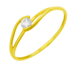 Bague en or jaune, oxyde de zirconium