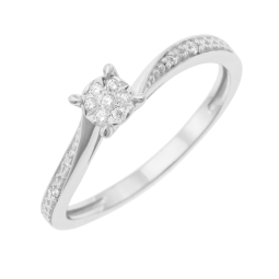 Bague or gris et diamants