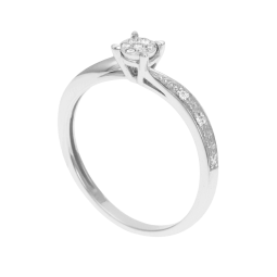 Bague or gris et diamants