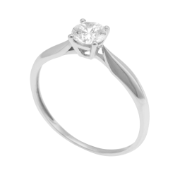 Bague en or gris, oxyde de zirconium