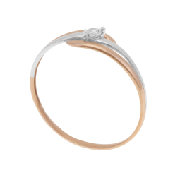 Bague en 2 ors et diamant pastillé