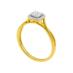 Bague en or jaune rhodié et diamants