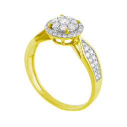 Bague en or jaune rhodié, diamants