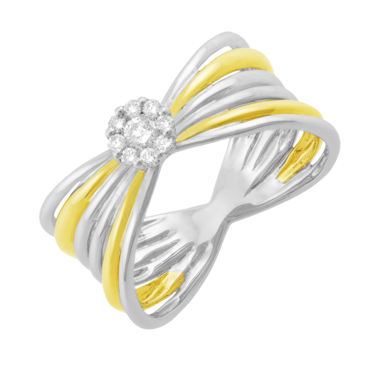 Bague en 2 ors et diamants