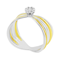 Bague en 2 ors et diamants