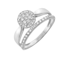 Bague en or gris et diamants