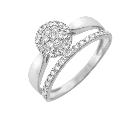 Bague en or gris et diamants