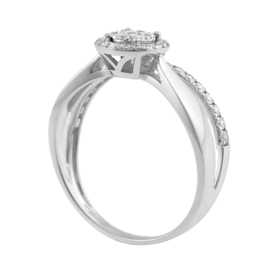 Bague en or gris et diamants