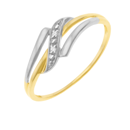 Bague en jaune rhodié et diamants