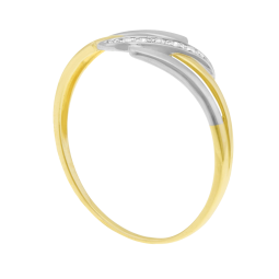 Bague en jaune rhodié et diamants