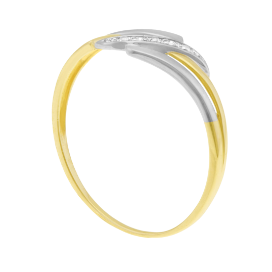 Bague en jaune rhodié et diamants