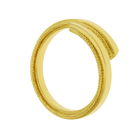 Bague en or jaune lisse et striée
