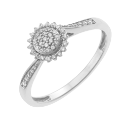 Bague en or gris et diamants