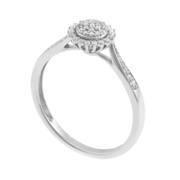 Bague en or gris et diamants