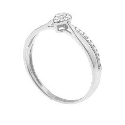 Bague en or gris et diamants