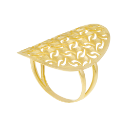 Bague en or jaune, mat et lisse