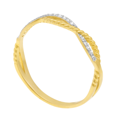 Bague en or jaune et rhodié, diamants