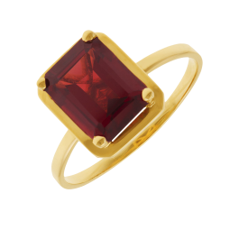 Bague en or jaune et grenat
