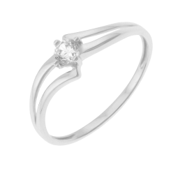 Bague en or gris et oxyde de zirconium