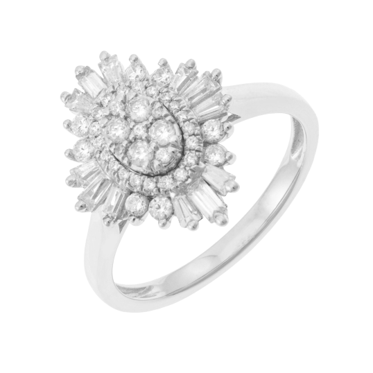 Bague en or gris et diamants