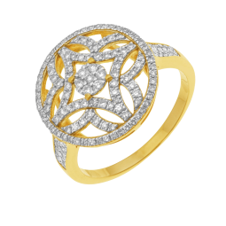 Bague en 2 ors et rhodié, diamants