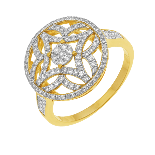 Bague en 2 ors et rhodié, diamants