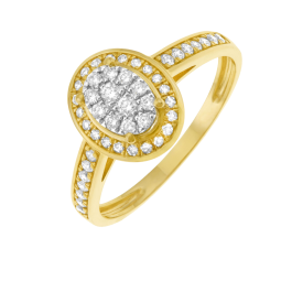 Bague en 2 ors et rhodié, diamants
