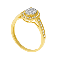 Bague en 2 ors et rhodié, diamants
