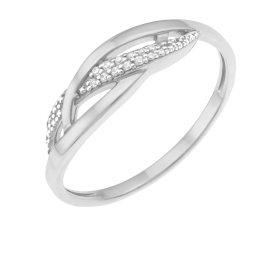 Bague en or gris et diamants