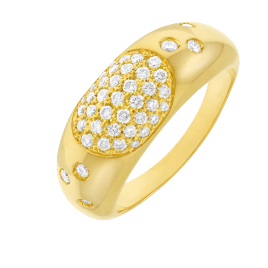 Bague en or jaune et diamants Bague en or jaune et diamants