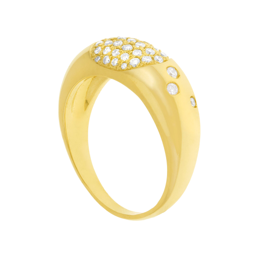 Bague en or jaune et diamants Bague en or jaune et diamants