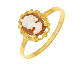 Bague en or jaune, camée