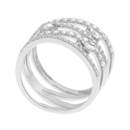 Bague en or gris et diamants