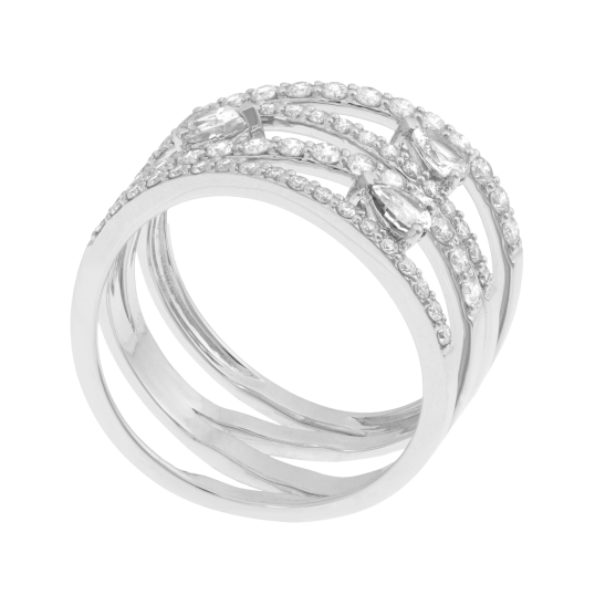 Bague en or gris et diamants