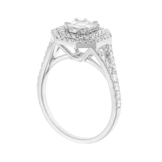 Bague en or gris et diamants