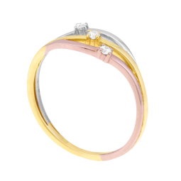Bague en 3 ors et diamants