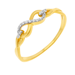 Bague en or jaune et rhodié, diamants, infini