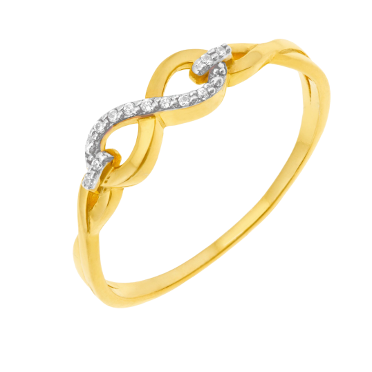 Bague en or jaune et rhodié, diamants, infini