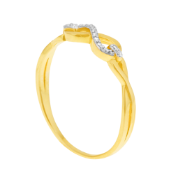 Bague en or jaune et rhodié, diamants, infini